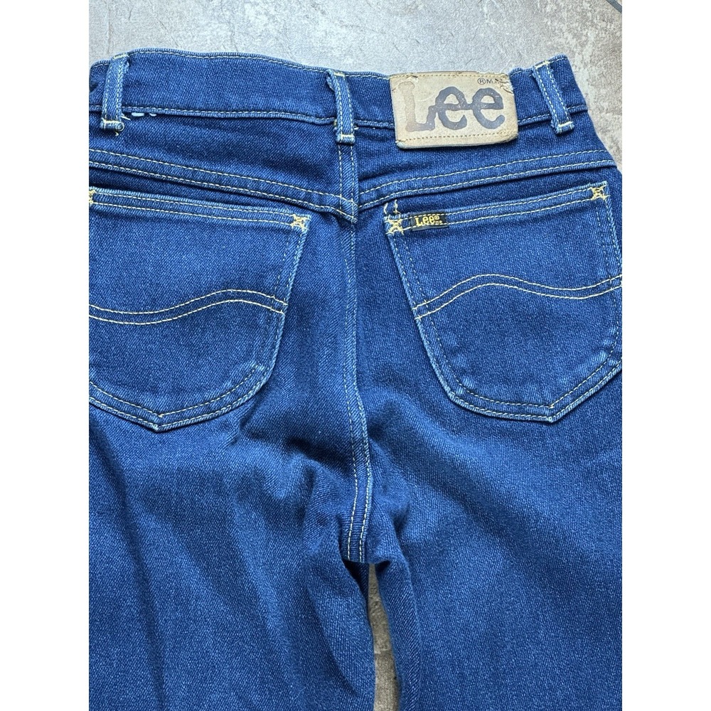 Vintage Lee Women's Dark Blue Jeans Size 9 Straight Leg Made in USA Denim - Picture 8 of 9